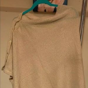 Lilly Pulitzer Harp Gold Cashmere Poncho Wrap